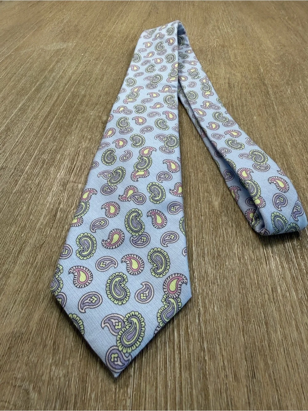 Thomas Pink Light Blue Paisley Italian Silk Tie